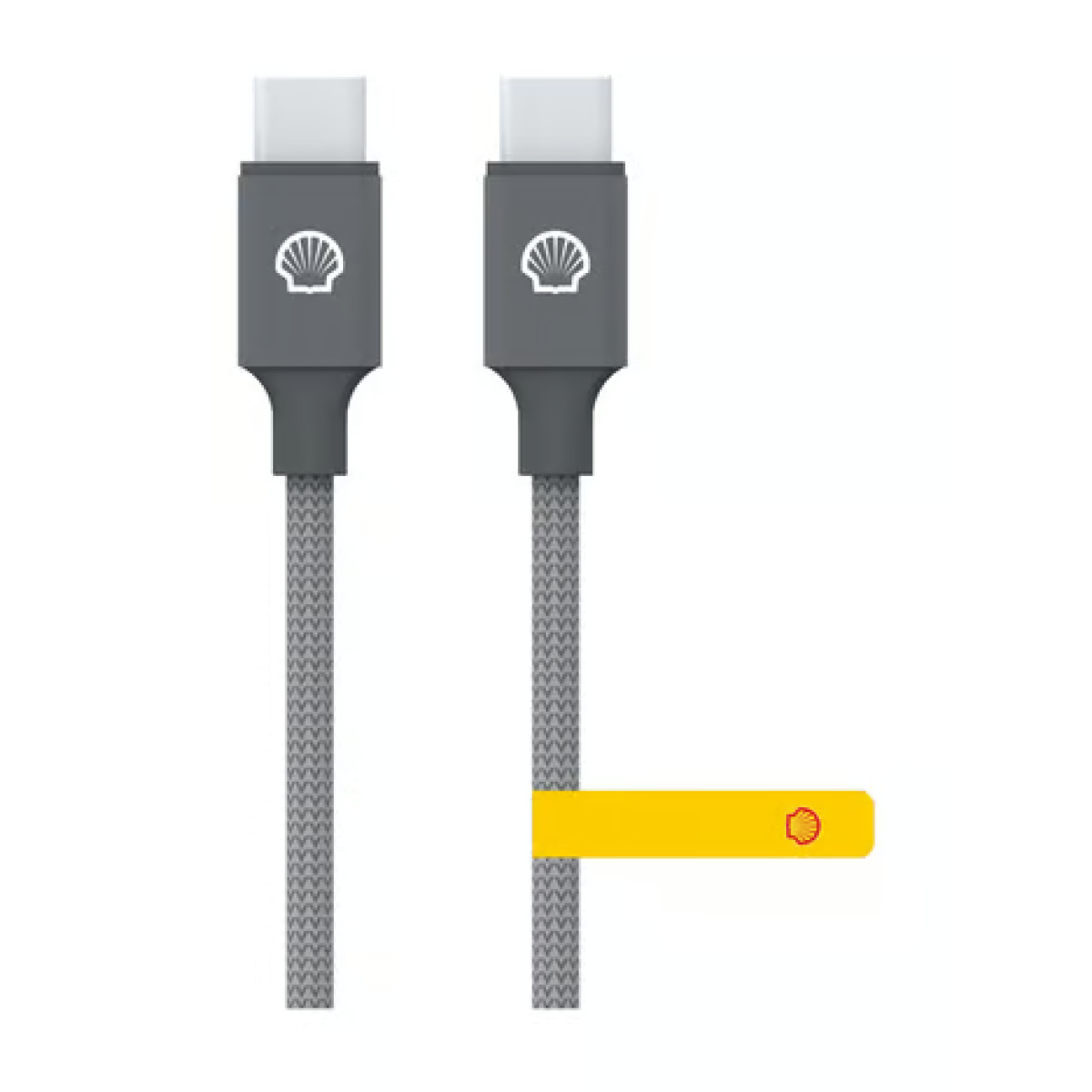 Shell 蜆殼 CB-CC012 灰銀尼龍編織充電線 (USB C to USB C) (1米)